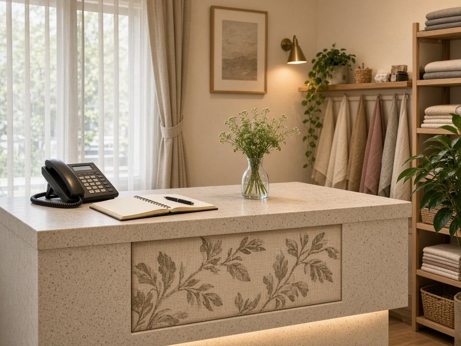 Contact desk at Pancraccom Atelier in Osaka